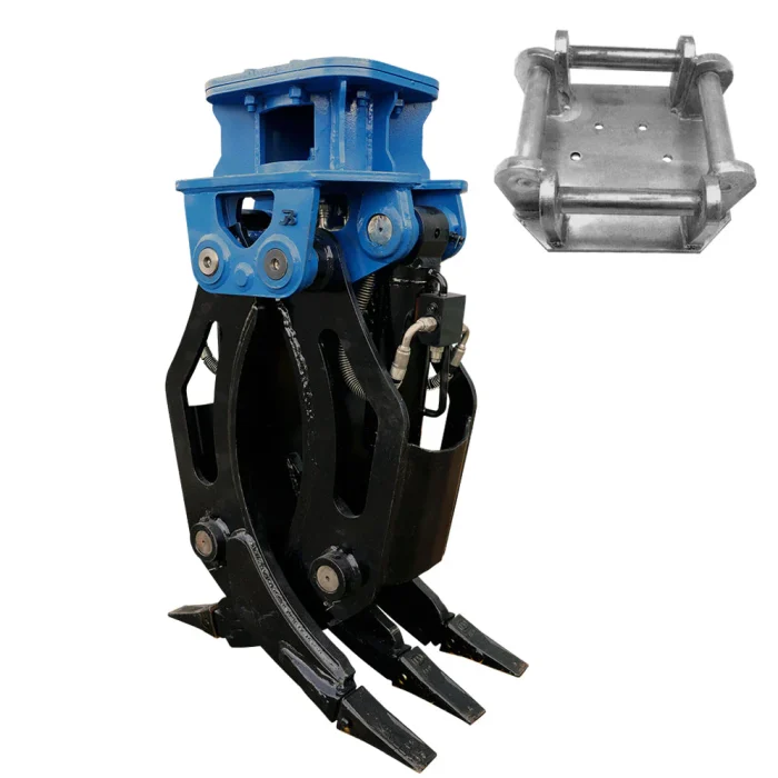 JT02-Fixed Hydraulic Fixed 2-Way General & Forestry Excavator Grapple - 4-6 Tonne